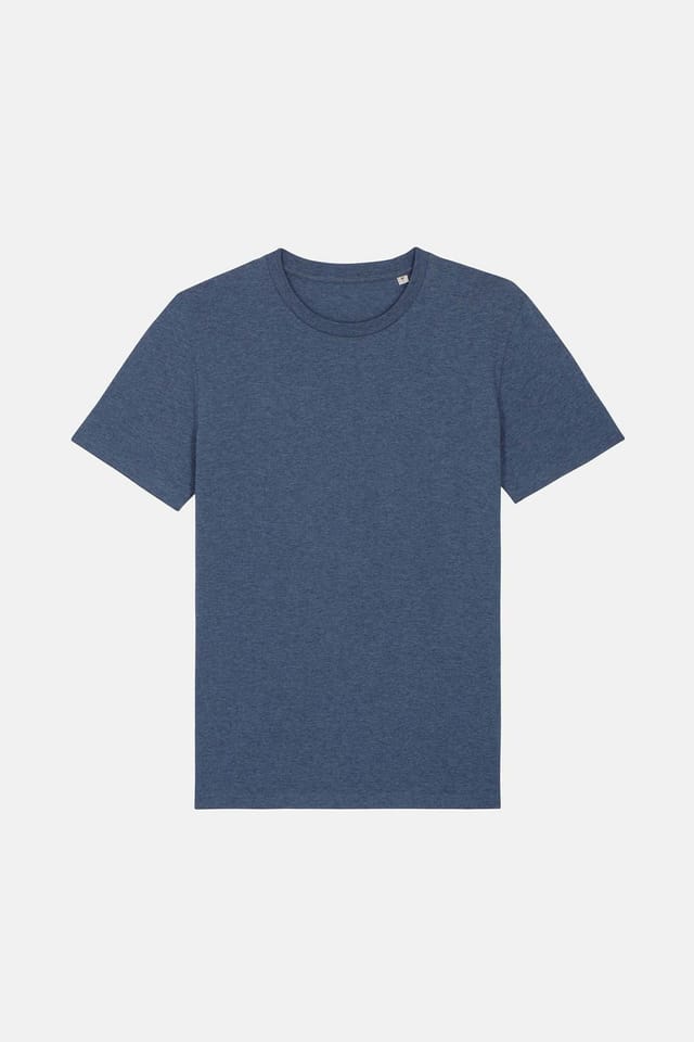 British Boxers British Boxers Men's "Dark Heather Blue" Cotton T-Shirt in Mid Blue - 3