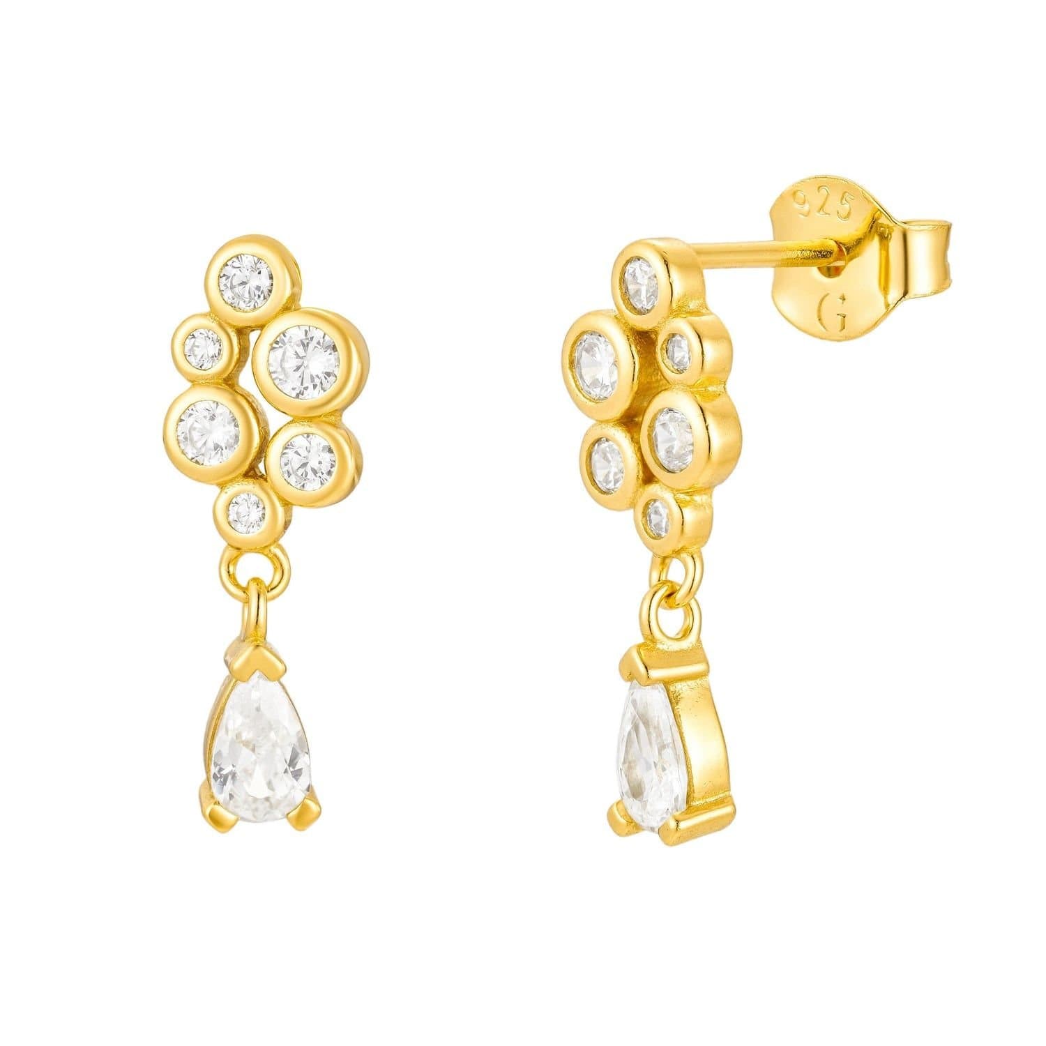 Gold Trip Gold Trip Gold Waterfall Earrings with Cubic Zirconia