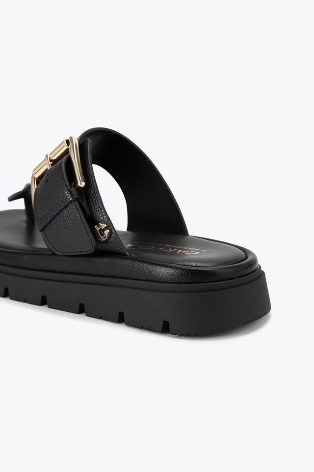 Carvela Carvela Women's 'Pavilion T Bar Mule' Leather Flats in Black - 3