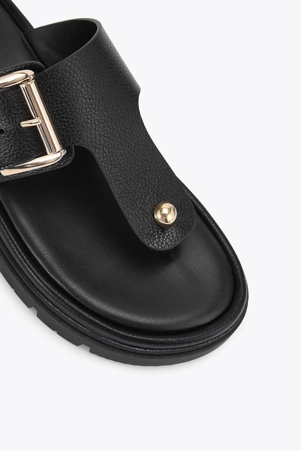 Carvela Carvela Women's 'Pavilion T Bar Mule' Leather Flats in Black - 4