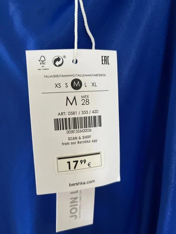 Bershka Blue satin dress