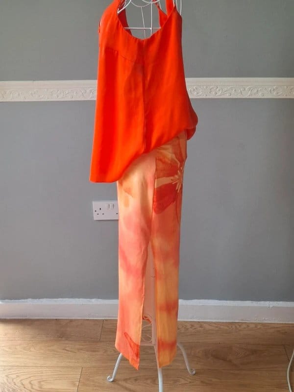 Boutique Orange Co-ord Set | Cami + Midi Skirt | Summer
