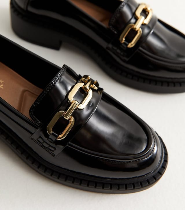 New Look Women's Black Faux Leather Chunky Loafer Vegan New Look - 3