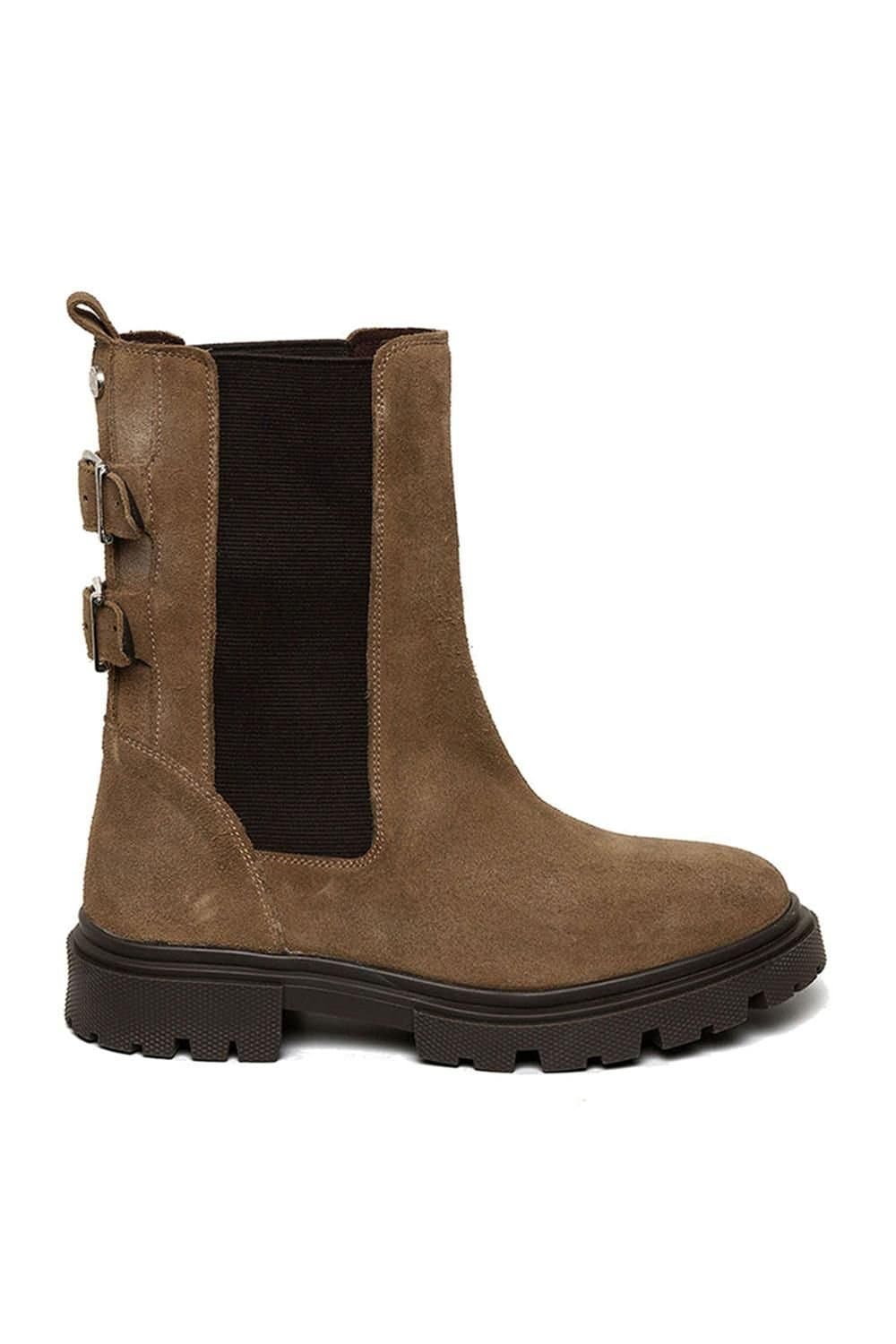 Steve Madden STEVE MADDEN Women's 'Ramy Boot Brown' Suede Boots in Taupe