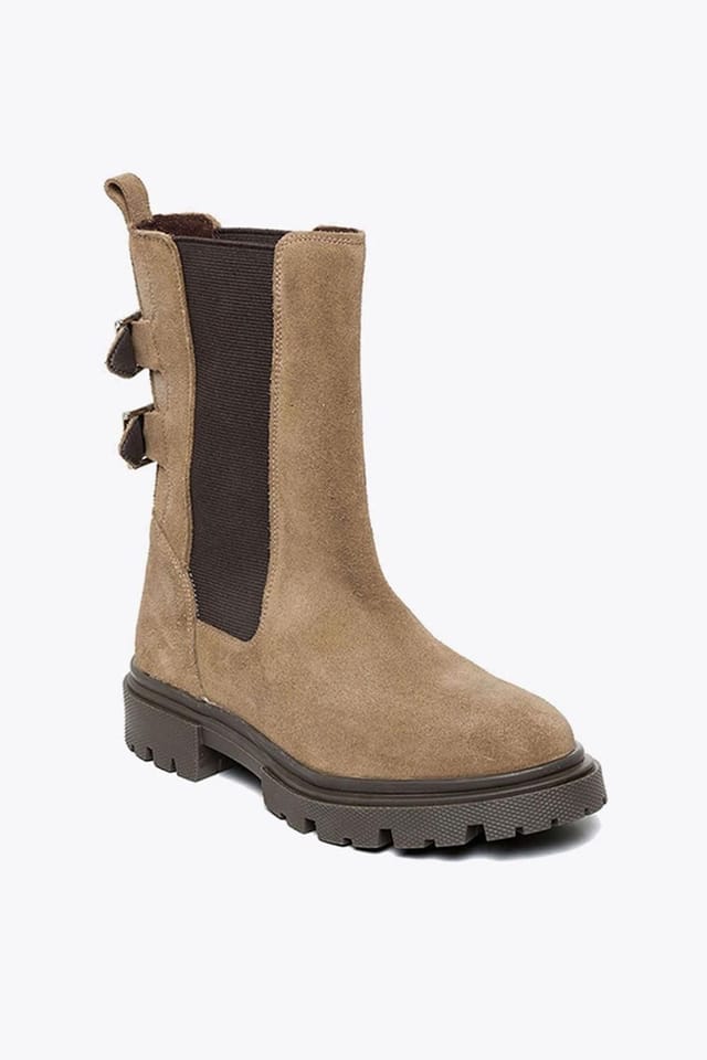 Steve Madden STEVE MADDEN Women's 'Ramy Boot Brown' Suede Boots in Taupe - 2
