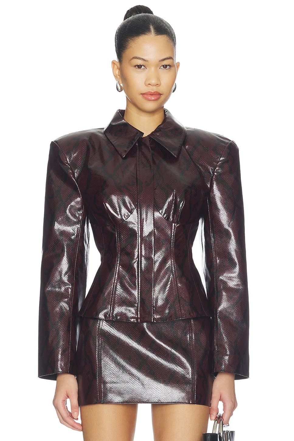 revolve Python Leather Blazer