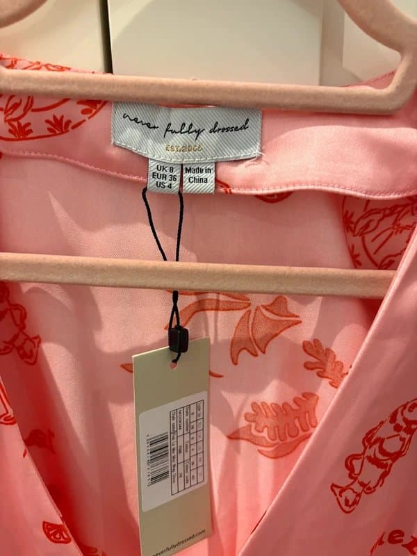 Never Fully Dressed Never Fully Dressed pink silk wrap dress size 8