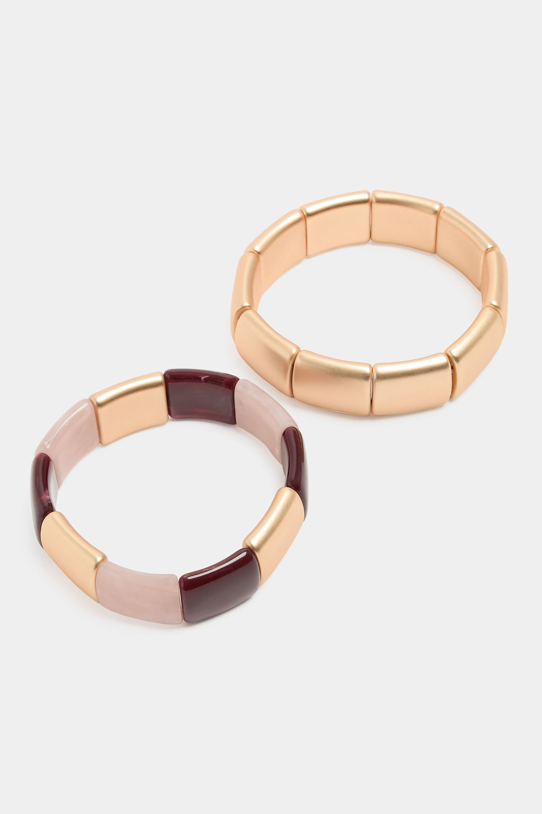 Yours 2 Pack Gold Tone Stretch Bracelet Set