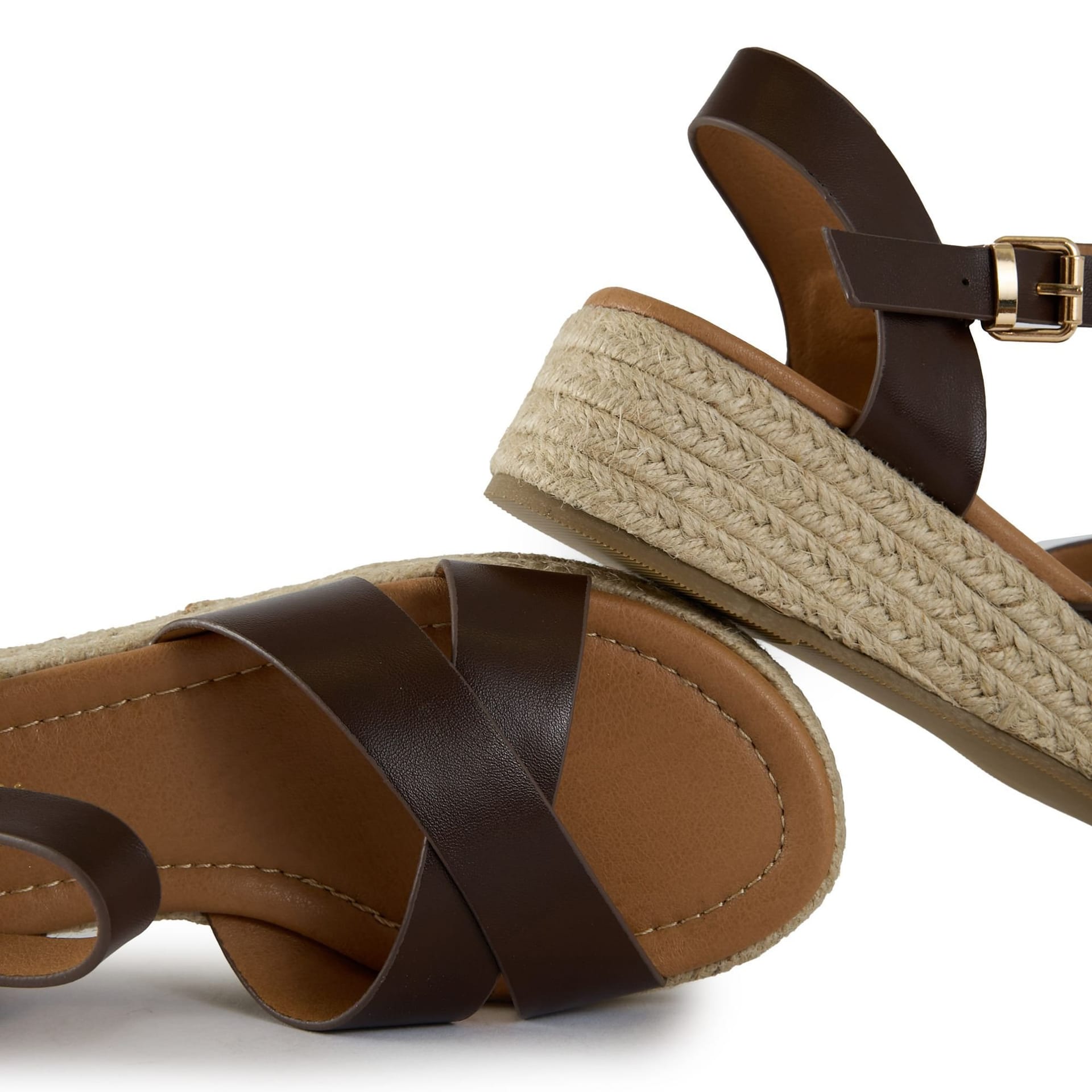 V.GAN V.GAN Women's Pekoe Espadrille Wedge Sandals in Brown - 4