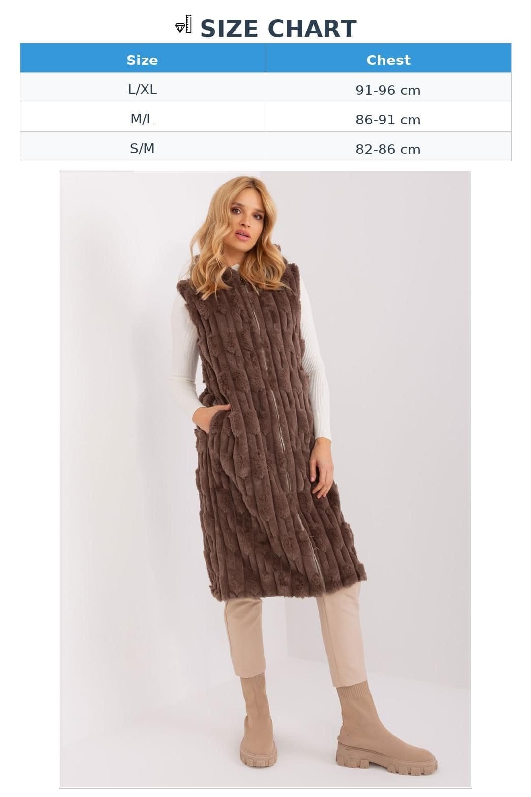 Love Lace Love Lace Women's Hooded Faux Fur Zip Vest for Winter Elegance in Brown - 4