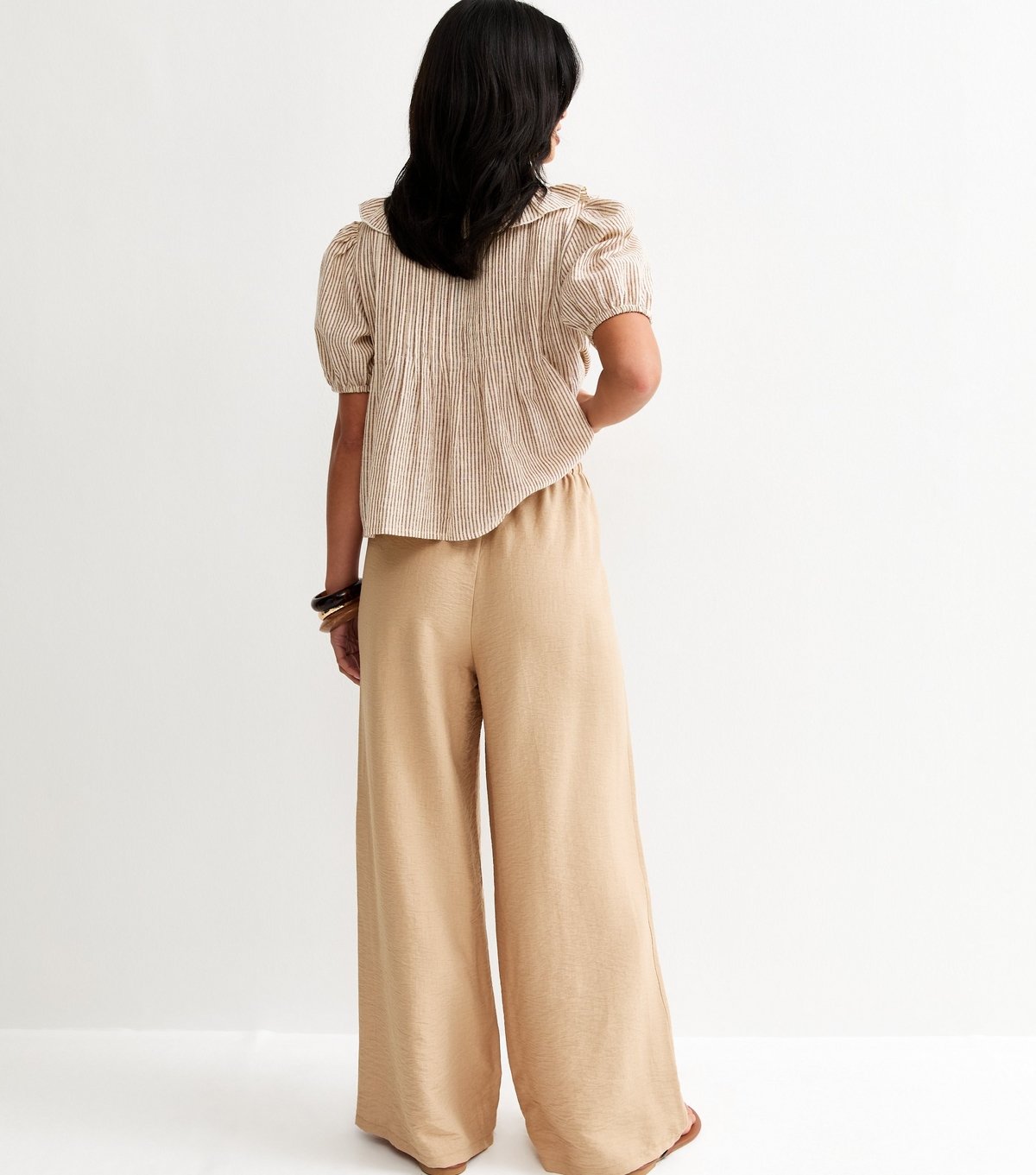 New Look Women's Petite Stone Drawstring Wide Leg Trousers New Look - 4