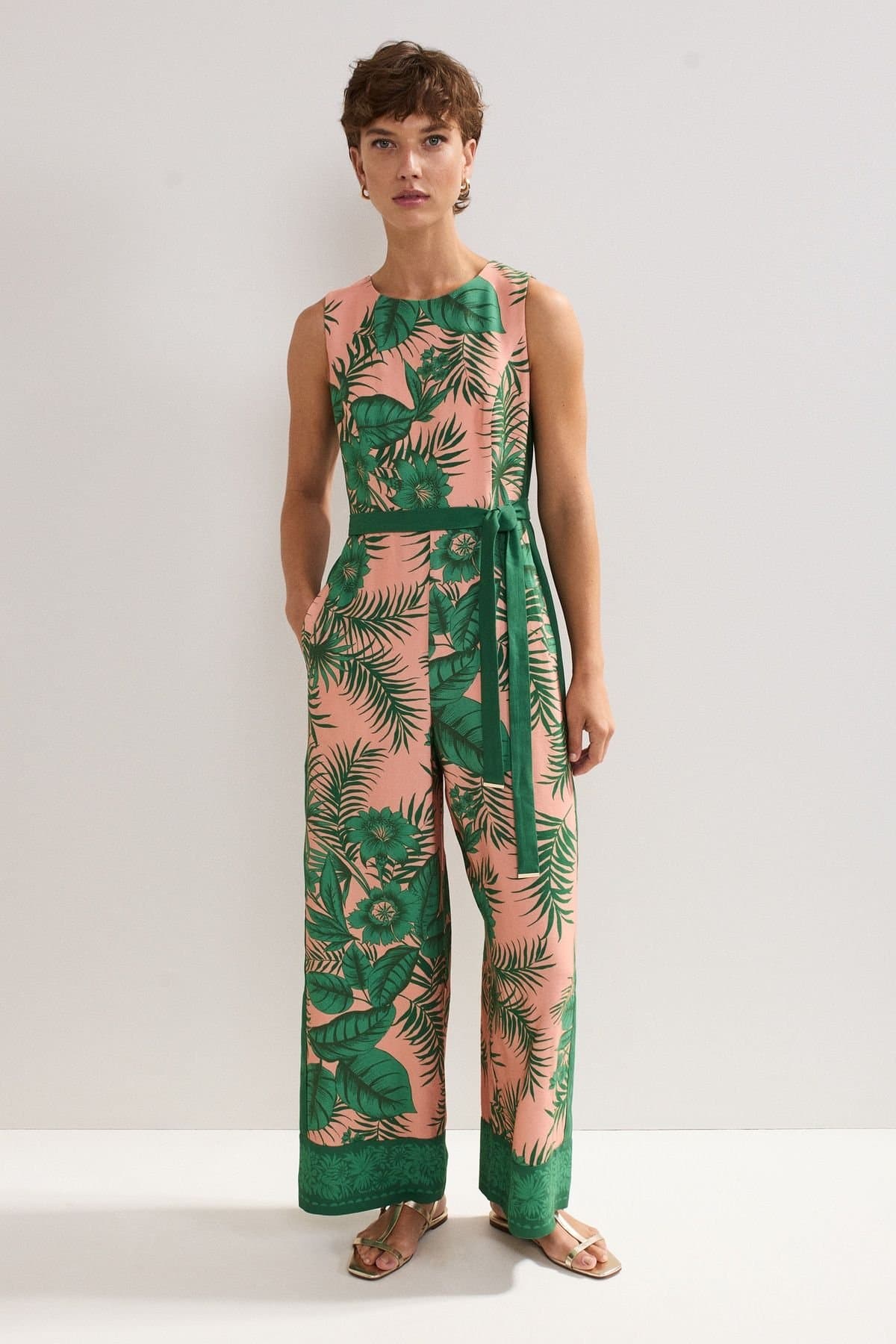 Phase Eight Phase Eight Women's Cyra Palm Jumpsuit in Peach