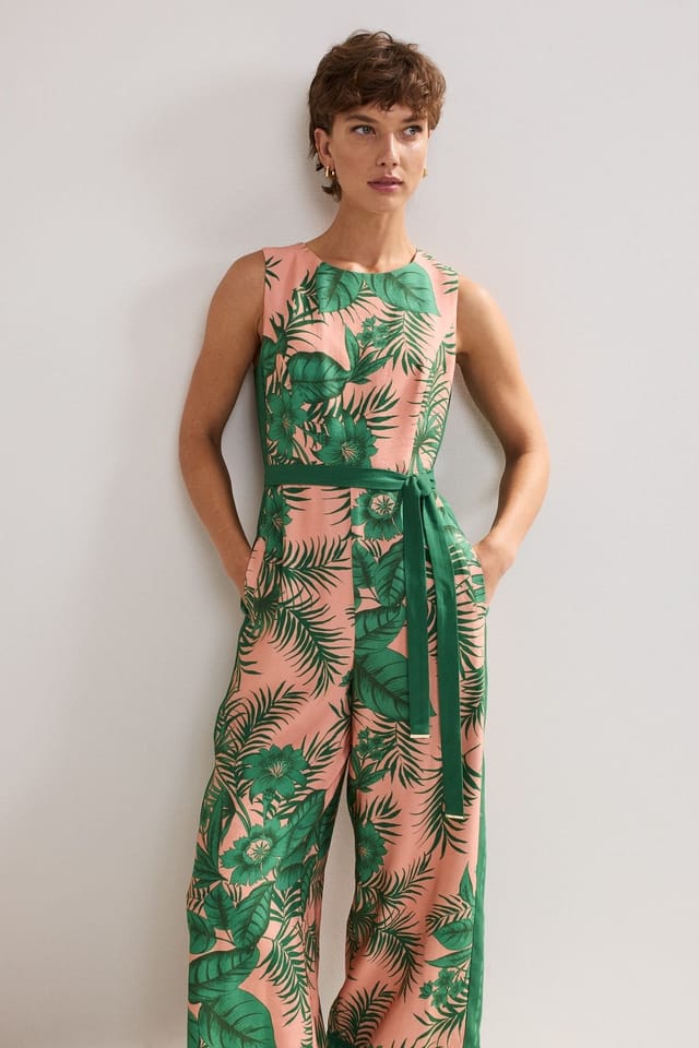 Phase Eight Phase Eight Women's Cyra Palm Jumpsuit in Peach - 3