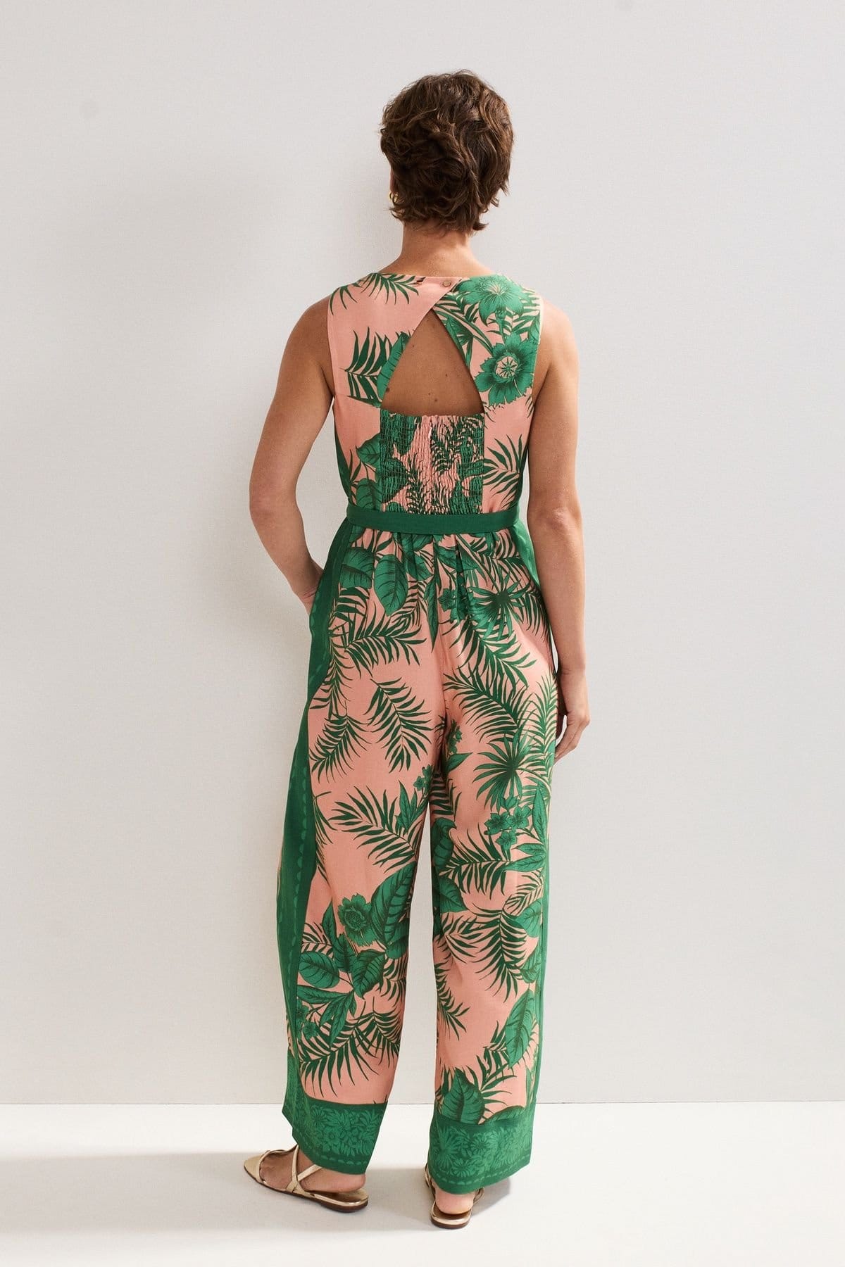 Phase Eight Phase Eight Women's Cyra Palm Jumpsuit in Peach - 4