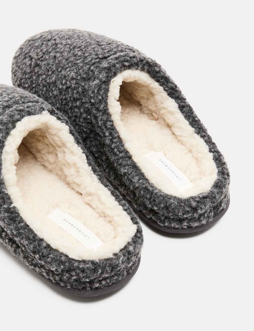 Marks & Spencer M&S Cosy Mule Slippers with Freshfeet™ Grey