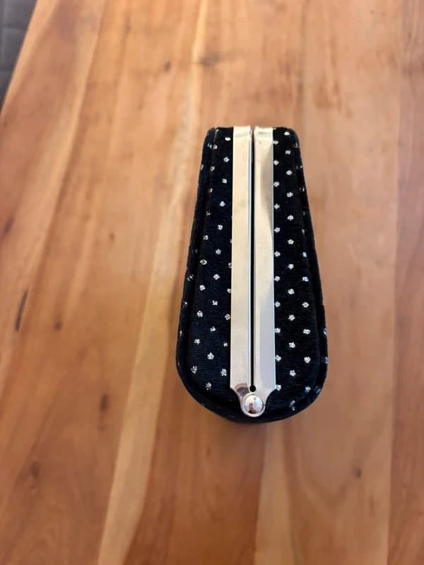 New Look New Look Black & silver spots clutch handbag