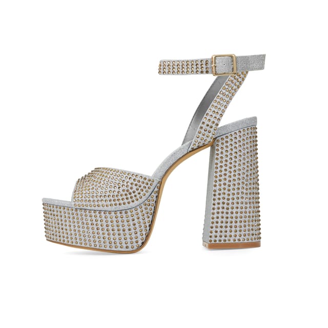Finding Friday Finding Friday Women's Glitter & Gem Embellished Platform in Silver - 2