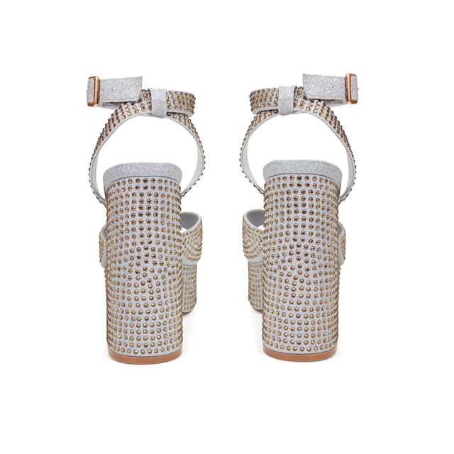 Finding Friday Finding Friday Women's Glitter & Gem Embellished Platform in Silver - 3