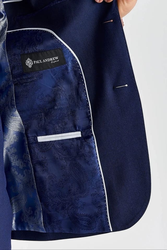 Paul Andrew Paul Andrew Men's Belmont Blazer Tailored Fit Summer Suit Jacket in Navy - 3