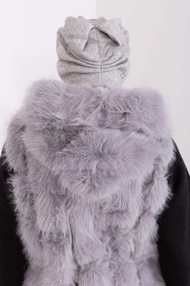 Love Lace Love Lace Women's Warm Cozy Winter Cashmere Beanie Hat with Decorative Rhinestones in Grey - 3