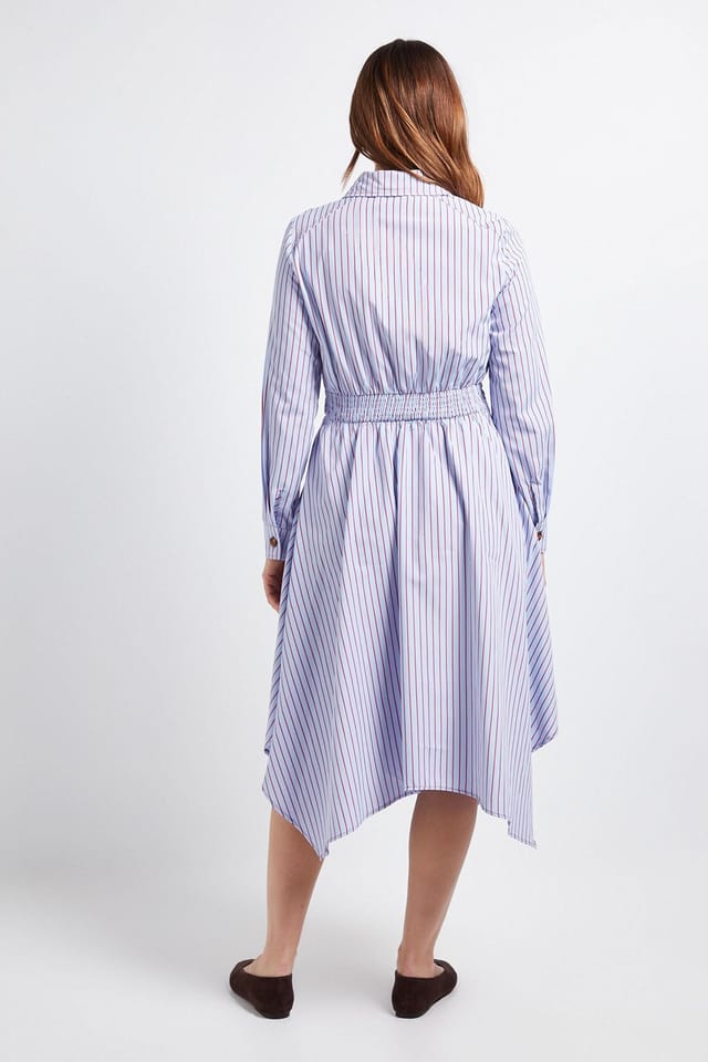 Wallis Wallis Women's Stripe Belted Shirt Dress in Blue - 3