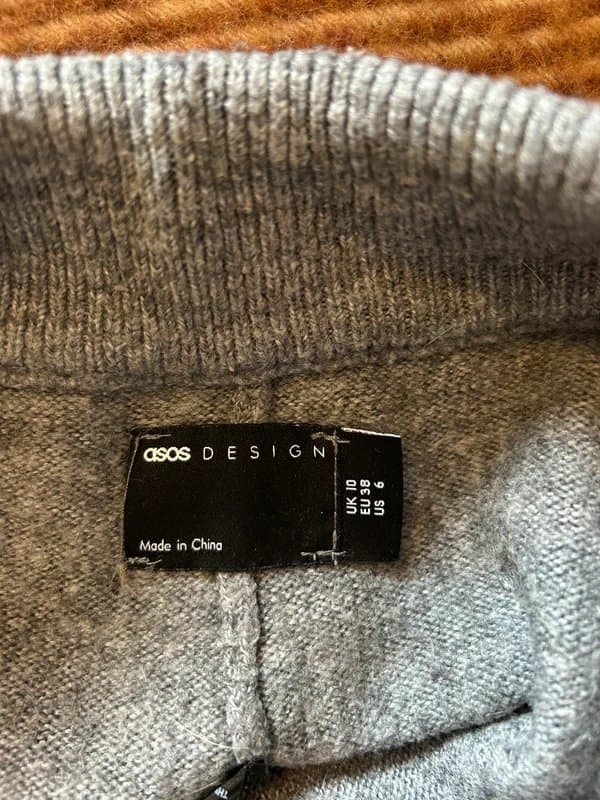 ASOS ASOS Design grey knitted wide leg trousers