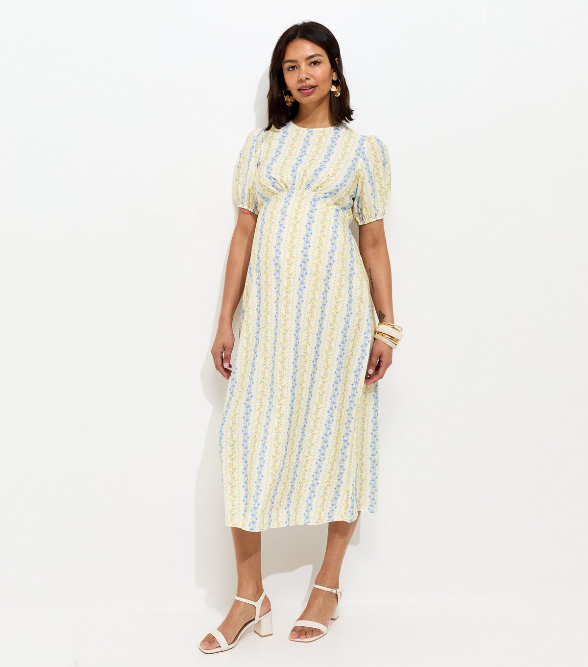 New Look Women's Maternity Cream Floral Print Midi Dress New Look - 3