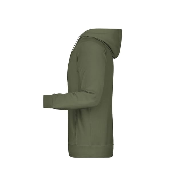 James and Nicholson James and Nicholson Men's Plain Hoodie in Olive - 3