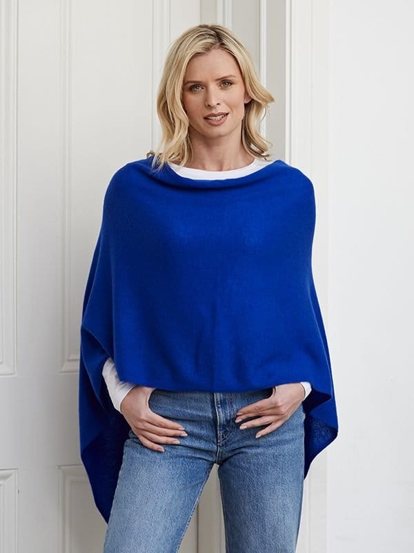 Cove Cove Women's Lucy 4-way Cashmere Poncho in Cobalt - 2
