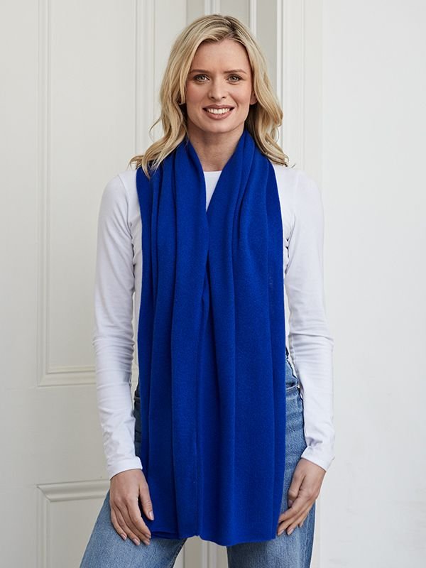 Cove Cove Women's Lucy 4-way Cashmere Poncho in Cobalt - 3