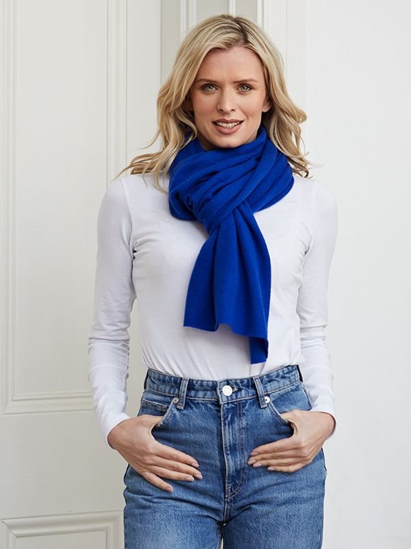 Cove Cove Women's Lucy 4-way Cashmere Poncho in Cobalt - 4