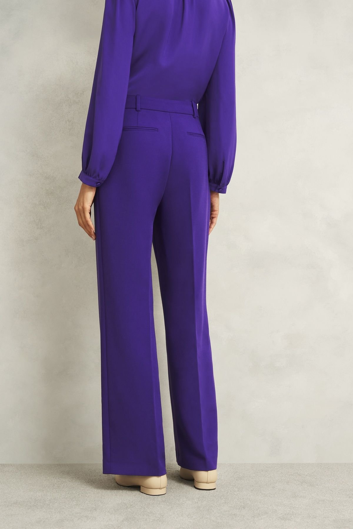 Hobbs London Hobbs London Women's Sami Wide Leg Trousers in Grape - 4