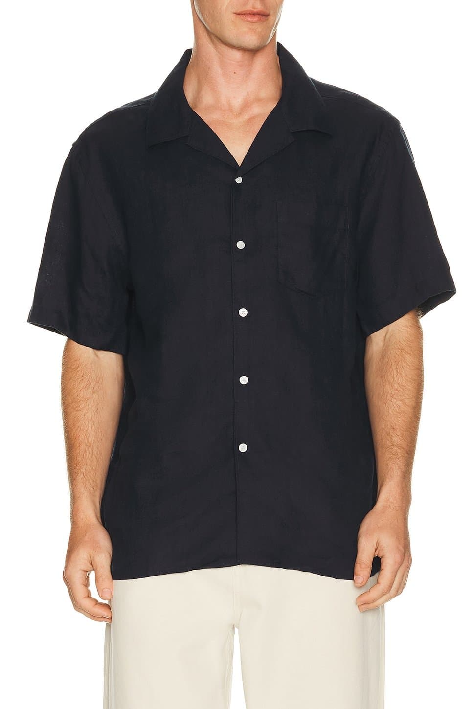 revolve Revolve JL Navy Linen Shirt by J.Lindeberg