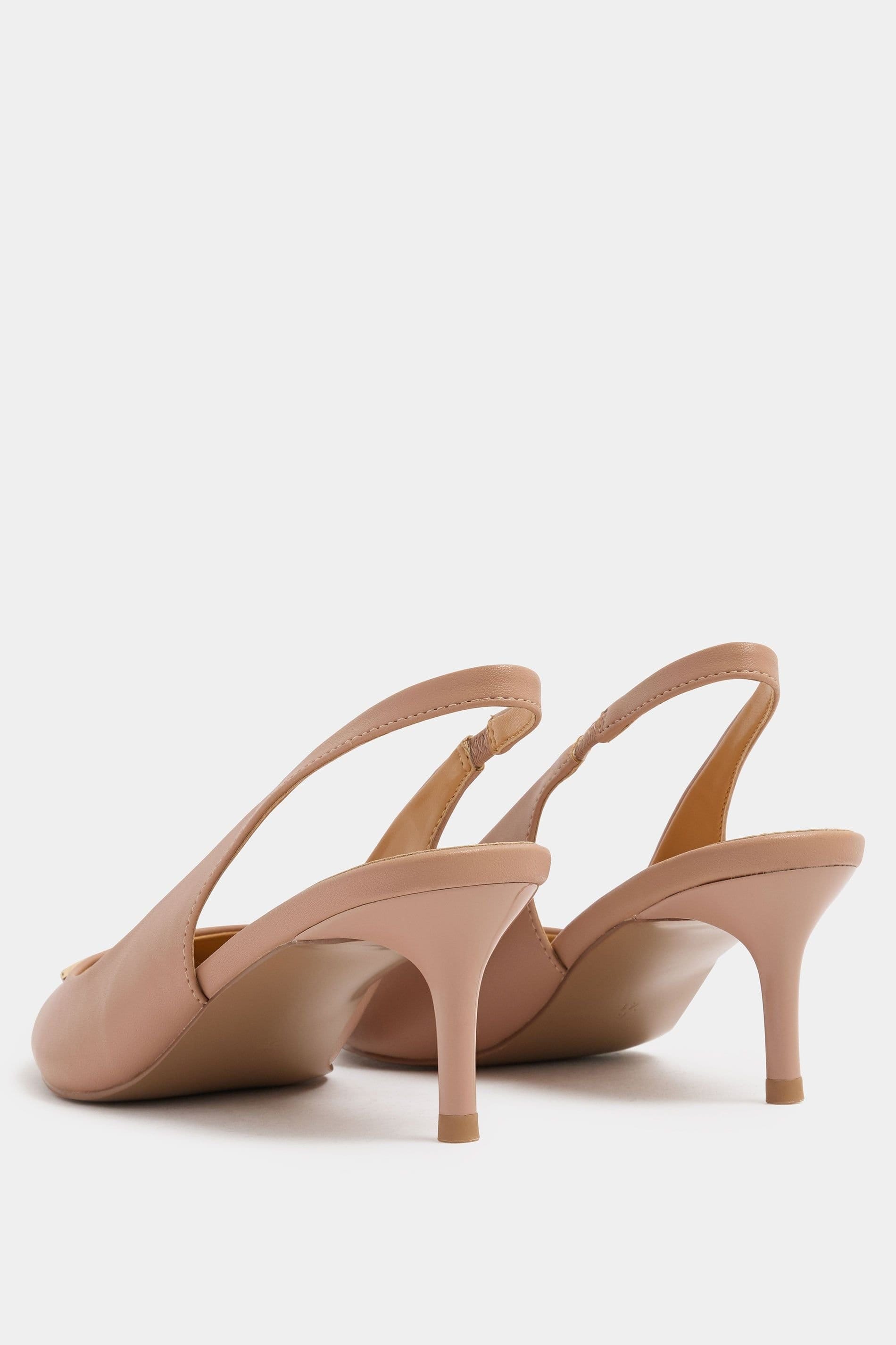 Long Tall Sally Long Tall Sally Women's Hammered Slingback Heels In Standard Fit in Camel - 4