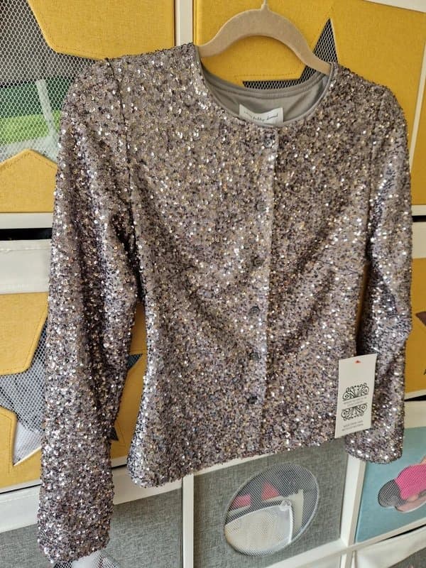 Never Fully Dressed Never fully dressed women's Gunmetal Sequin Alexa Cardigan size XS (4-6)