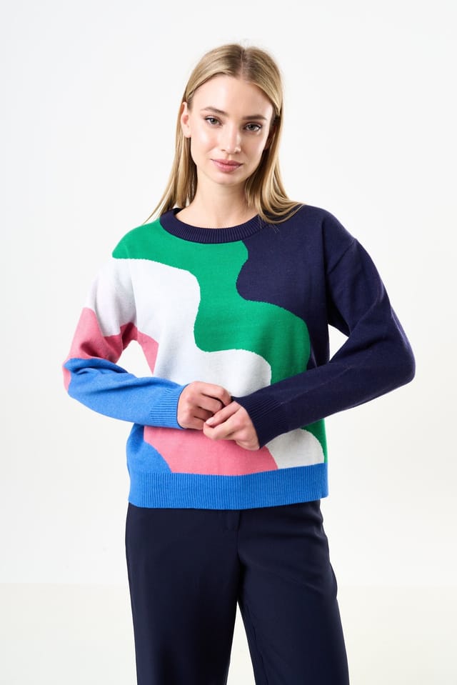 Louche Louche Women's Abra Squiggle Engineered Jacquard Jumper - 3