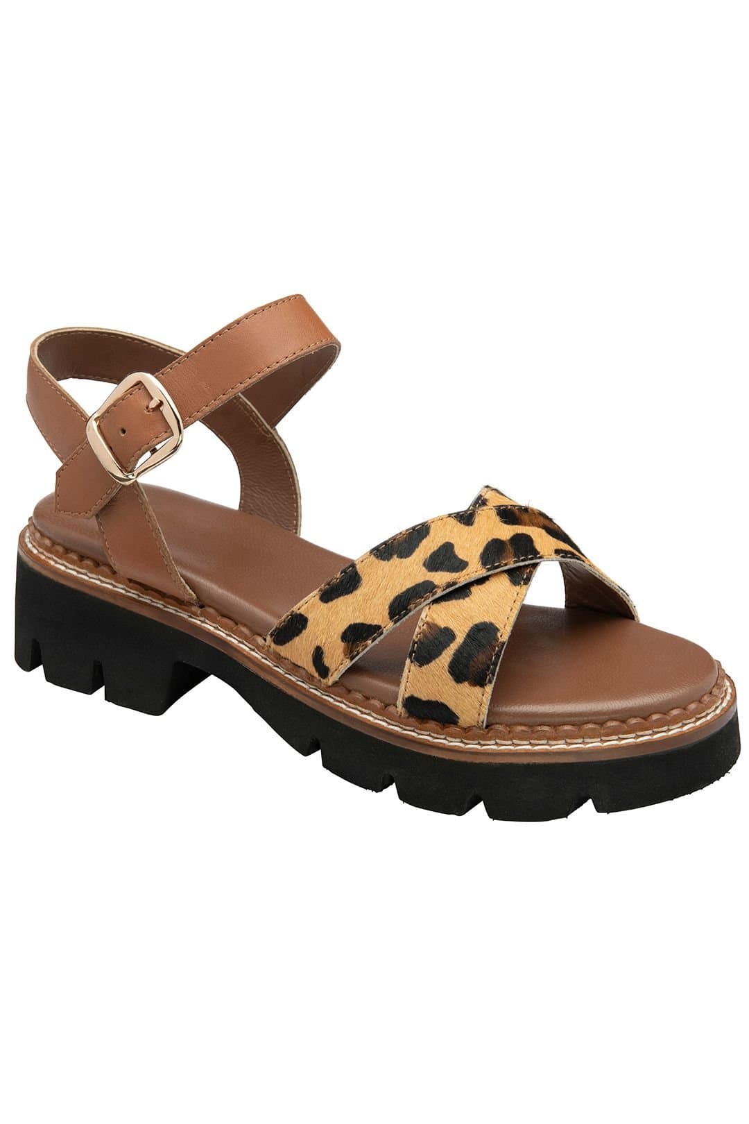 Ravel Ravel Women's Leopard-Print Leather 'Darras' Sandals