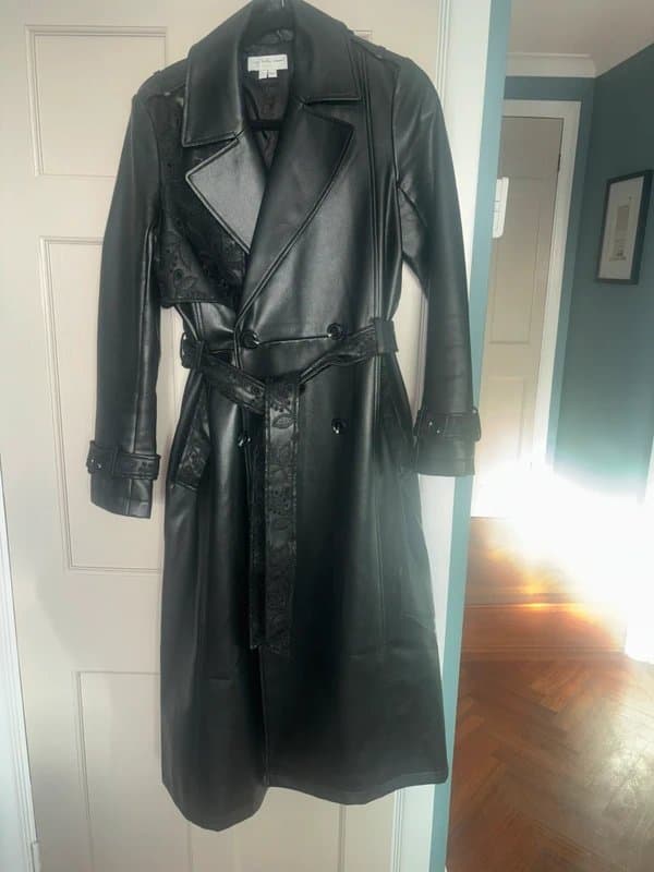 Never Fully Dressed NYD Faux Leather Trench Coat
