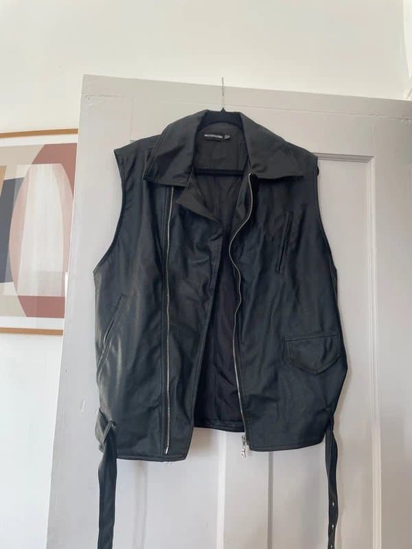 PrettyLittleThing PLT faux leather gilet - oversized fit