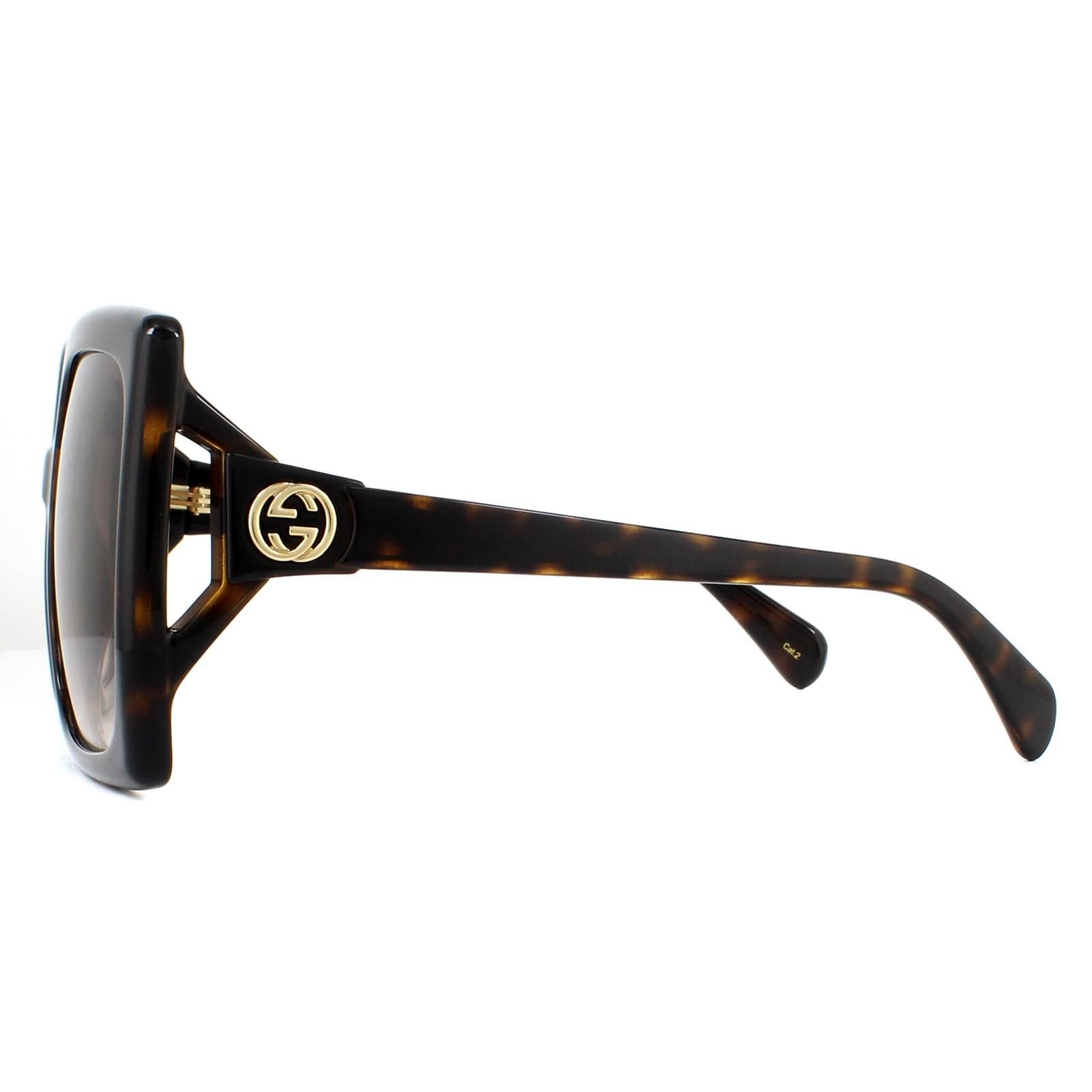 Gucci Gucci Women's Square Dark Havana Brown Gradient Sunglasses - 3