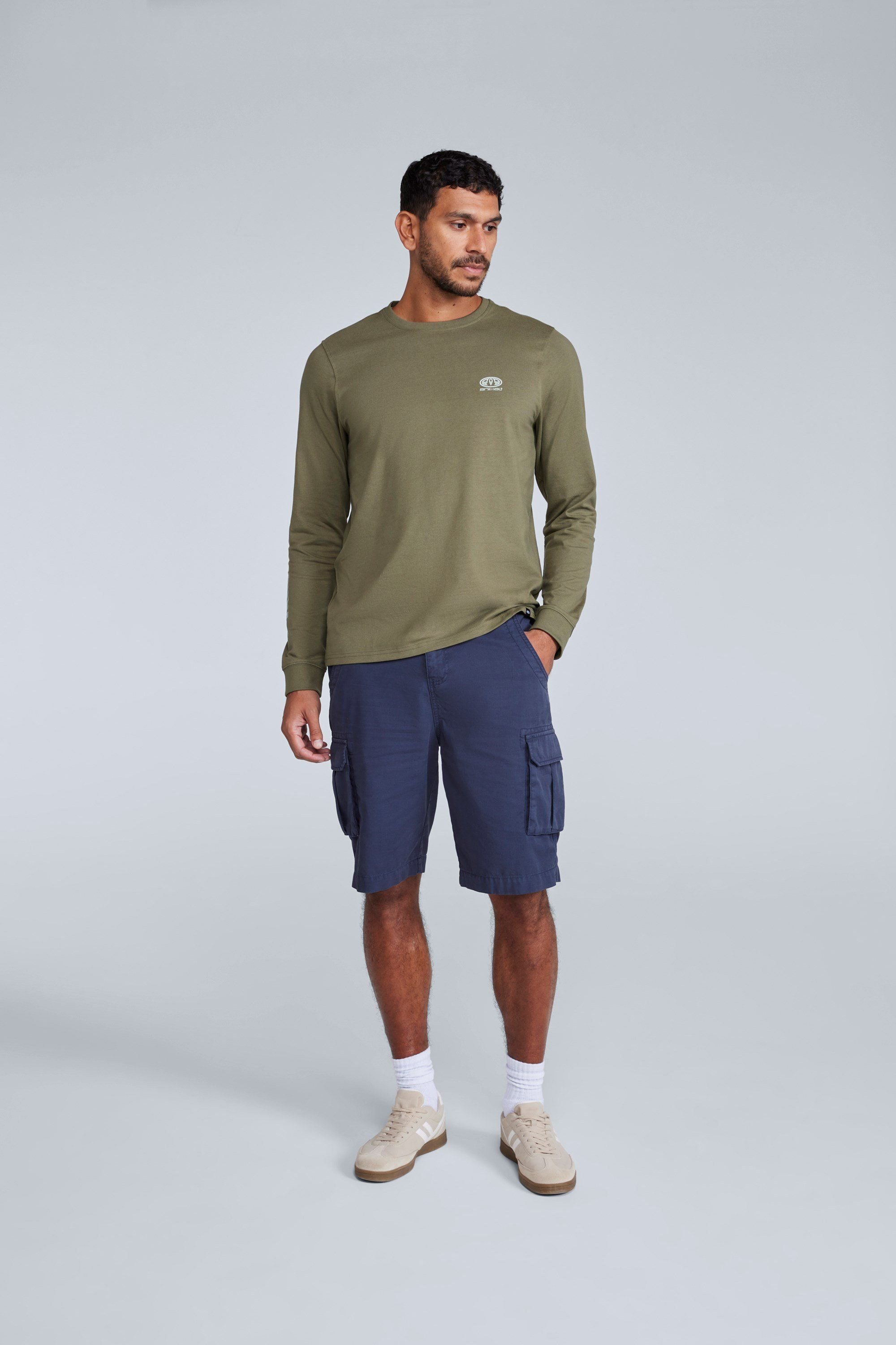 Animal Animal Men's Haze Cargo Shorts Casual Summer Hiking Cotton Short Pants in Navy - 3