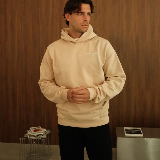 Walker & Hunt Walker & Hunt Men's Atelier Hoodie in Light Brown - 2