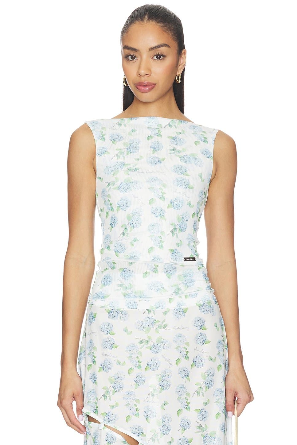 revolve Hydrangea Double Layer Mesh Top