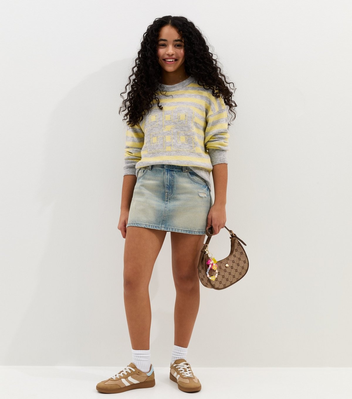 New Look Girls' Grey Stripe Knit Jumper New Look - 3