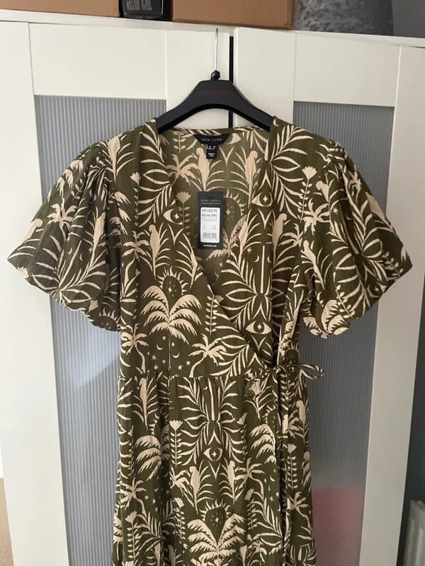 New Look New Look palm print wrap maxi dress size 12