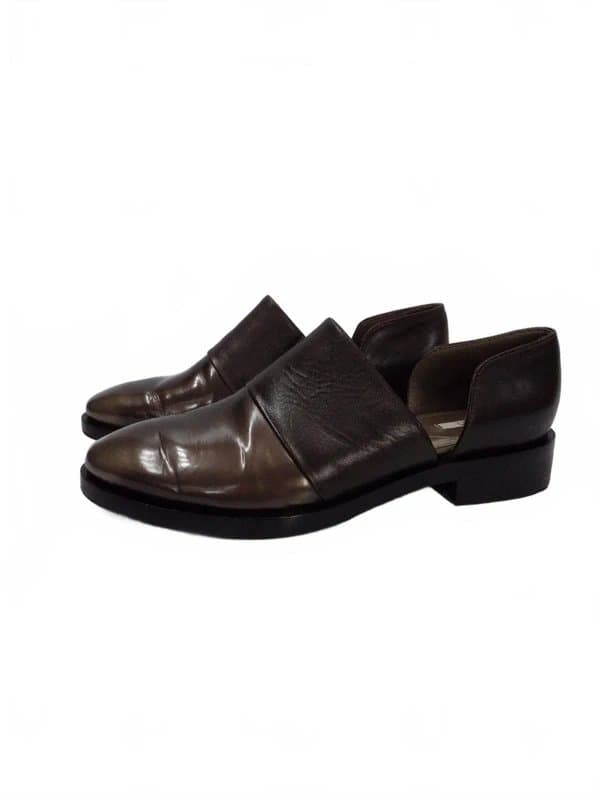 Geox Geox Shoes Flat Loafers UK 4 EU 37 Womens Brown Bronze Metallic Leather Cut Out