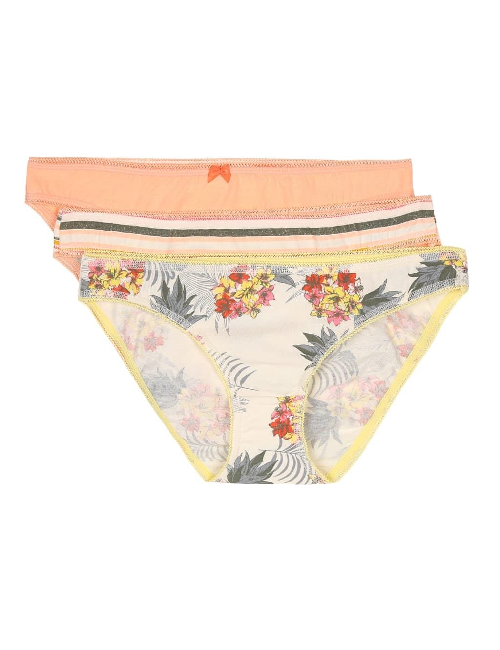 Marks & Spencer M&S INT 3PK Pineapple Bikini Peach Mix