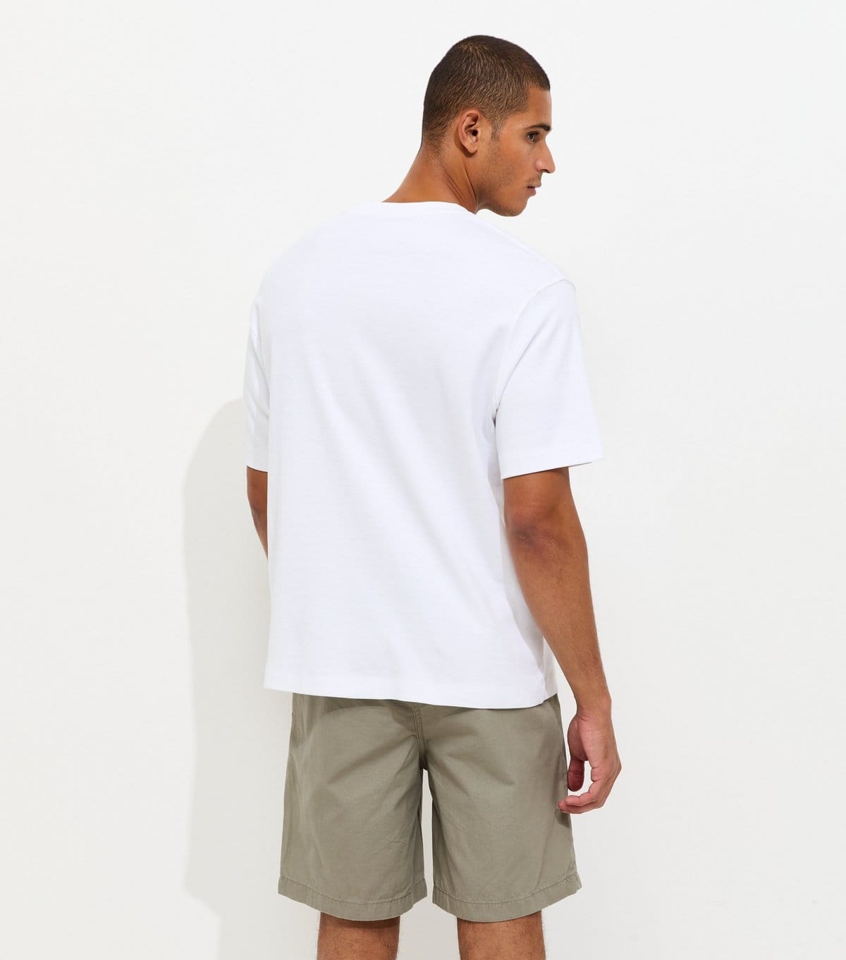 jack & jones Men's Light Khaki Relaxed Fit Cotton Jogger Shorts Jack & Jones New Look - 4