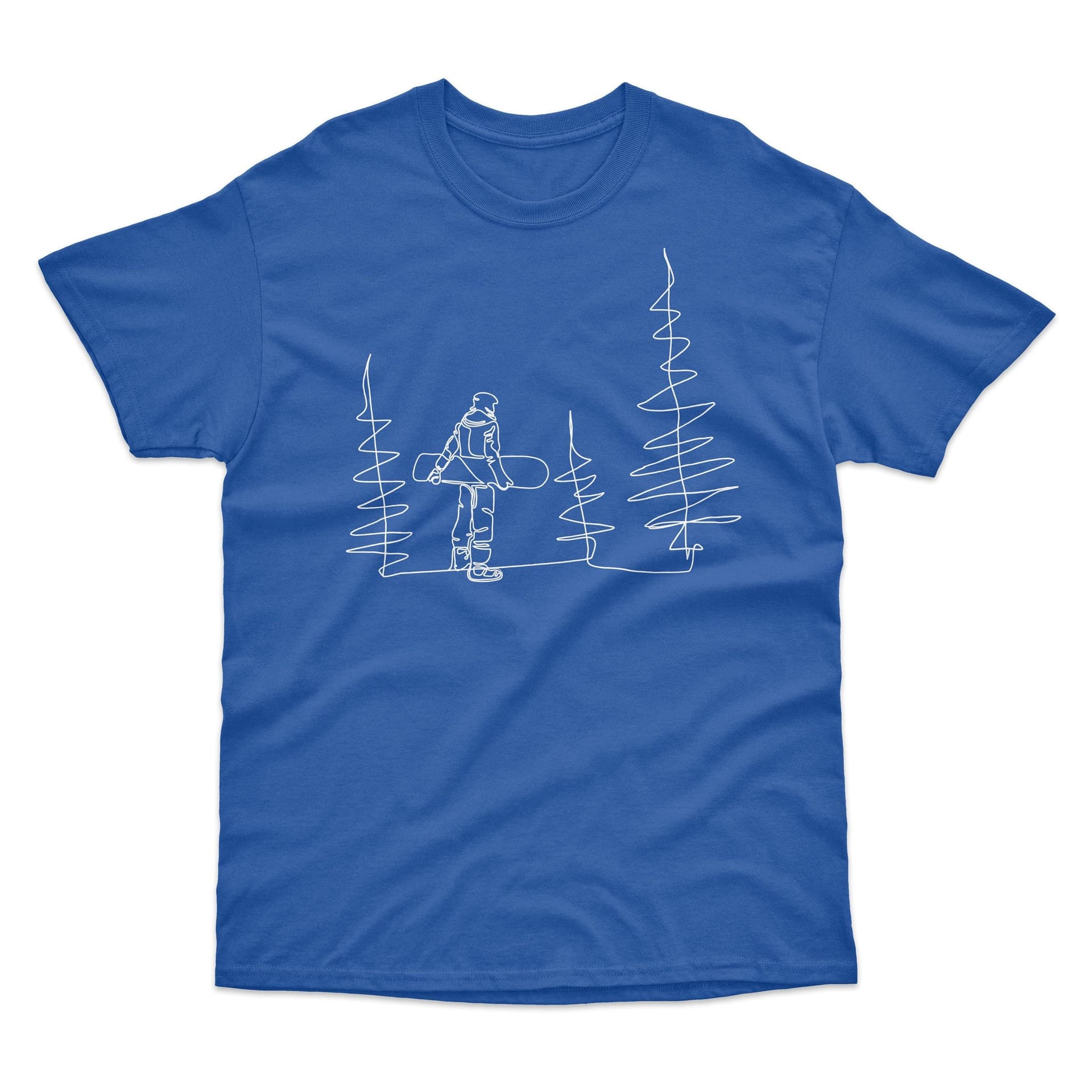 Bad Zebedee Bad Zebedee Men's Snowboarder Line Drawing T-Shirt in Royal