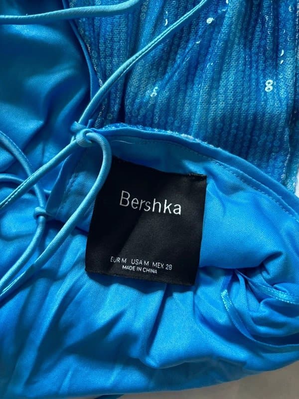 Bershka Blue sequin mini dress